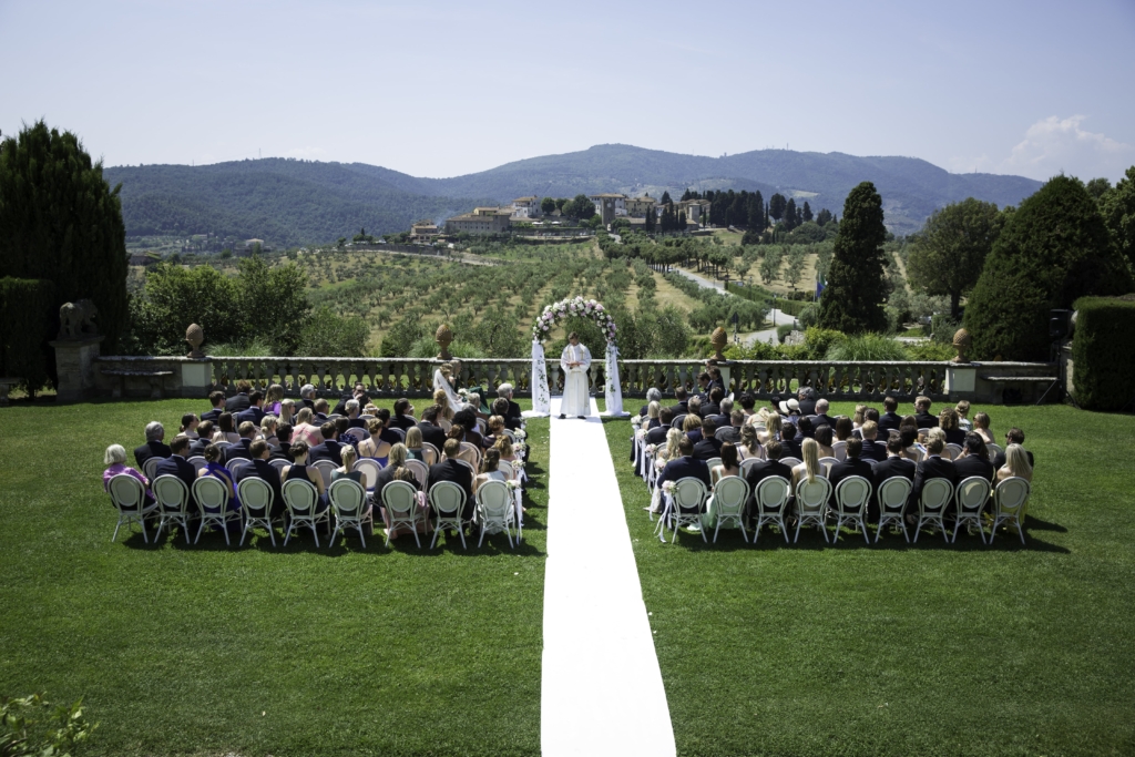 Tuscan villa with the most stunning staircase for your bridal walk down the aisle