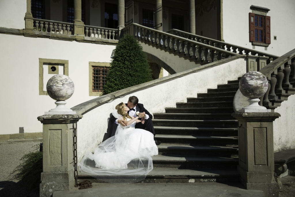 Tuscan villa with the most stunning staircase for your bridal walk down the aisle