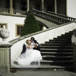 Tuscan villa with the most stunning staircase for your bridal walk down the aisle