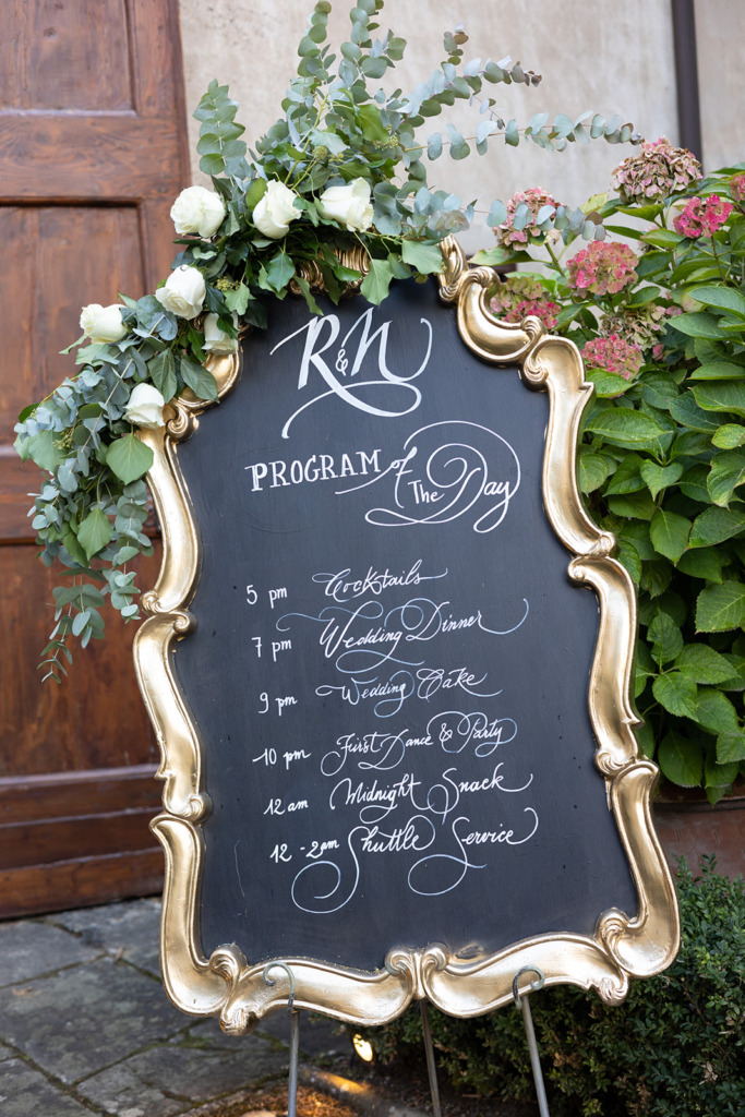 wedding program tuscany