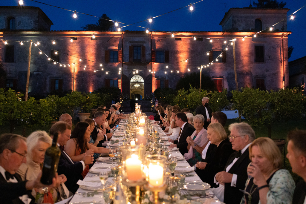 wedding dinner set up tuscany