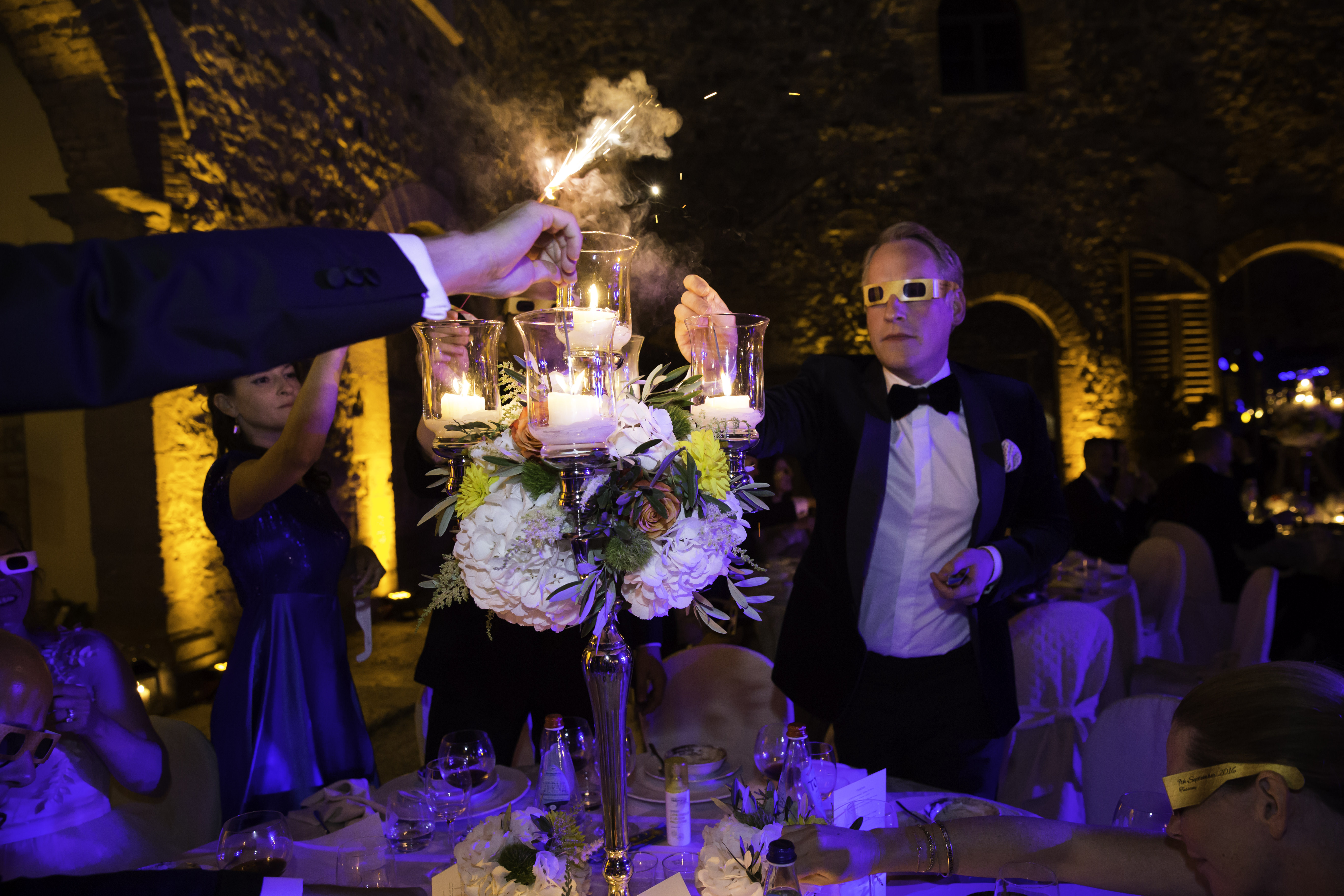 hollywood-tuscan style wedding in a castle